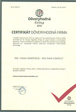 Certifikát - dôveryhodná firma